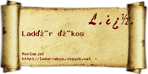 Ladár Ákos névjegykártya