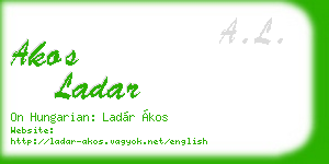 akos ladar business card